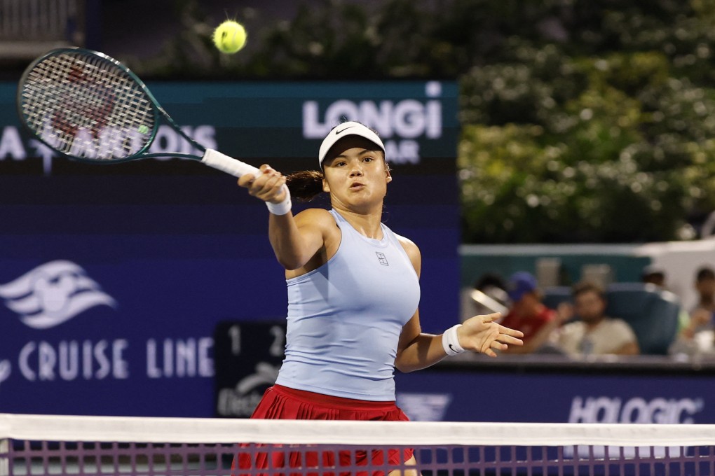 Emma Raducanu took a break after her Miami Open defeat by Jessica Pegula of the US. Photo: Imagn Images via Reuters Connect