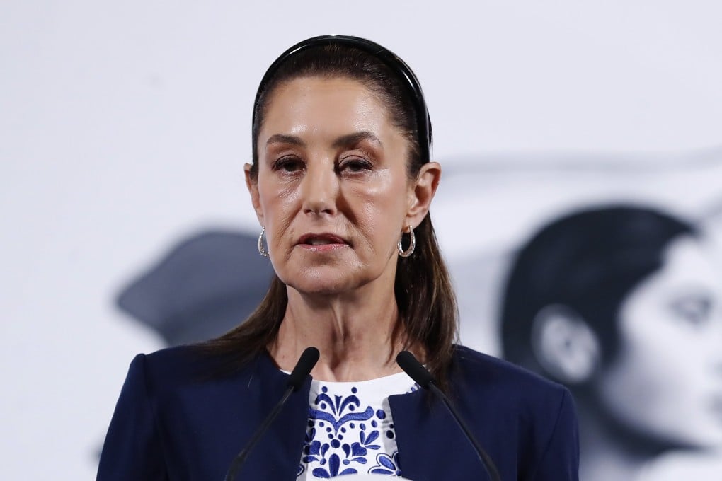 Mexican President Claudia Sheinbaum during a press conference at the National Palace in Mexico City on Monday. Photo: EPA-EFE