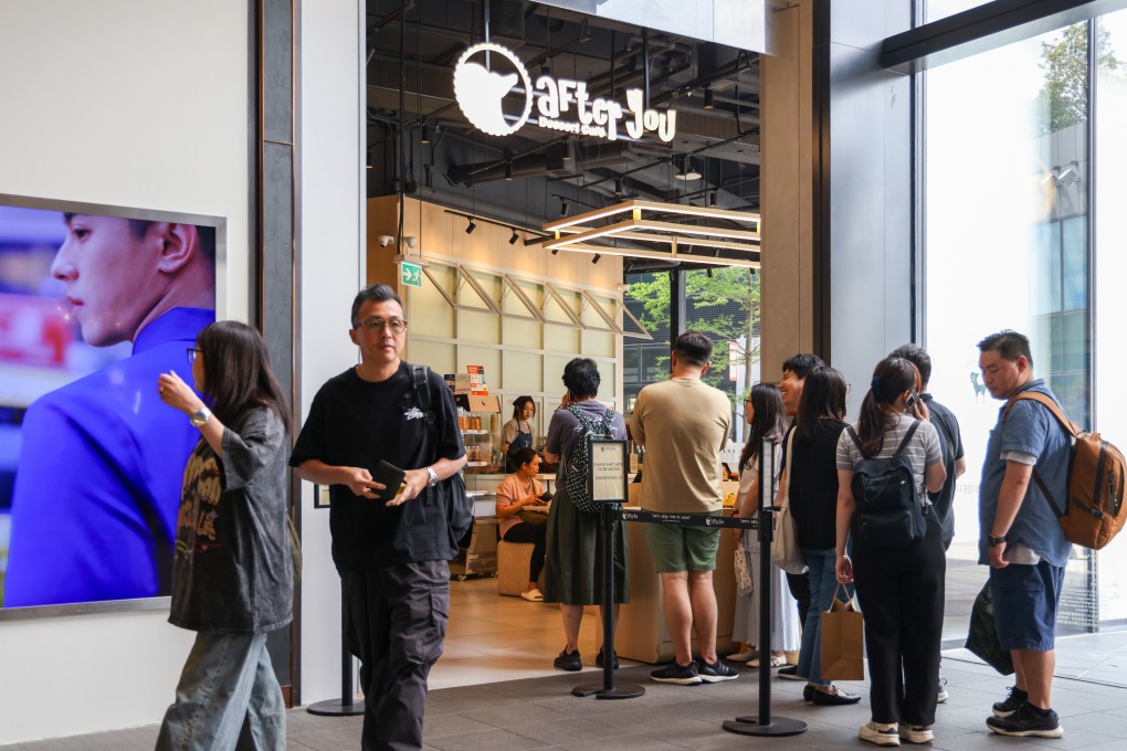 People queue up at the After You Dessert Cafe at Airside in Kai Tak on April 23, 2025. Photo: Eugene Lee