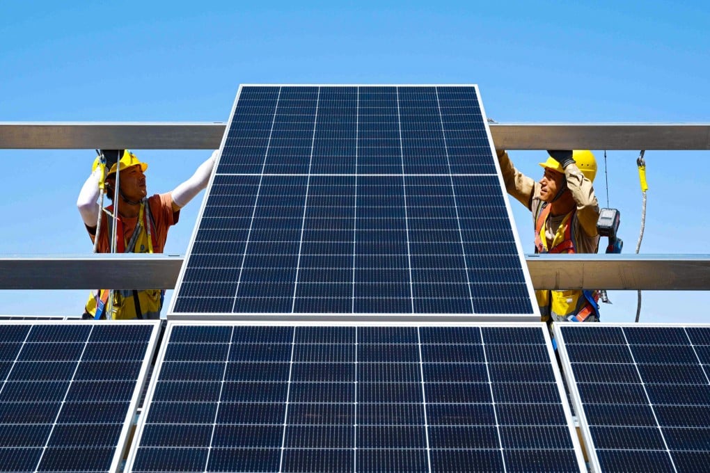 A state media commentary has noted how China’s photovoltaic manufacturing industry slumped by more than 40 per cent in the first 10 months of 2024 from the same period of 2023, amid intense competition. Photo: AFP