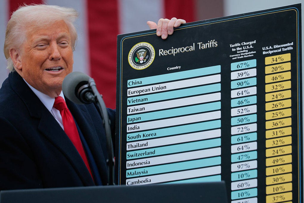 US President Donald Trump speaks during Liberation Day, where he announced additional tariffs targeting goods imported to the US. Photo: TNS