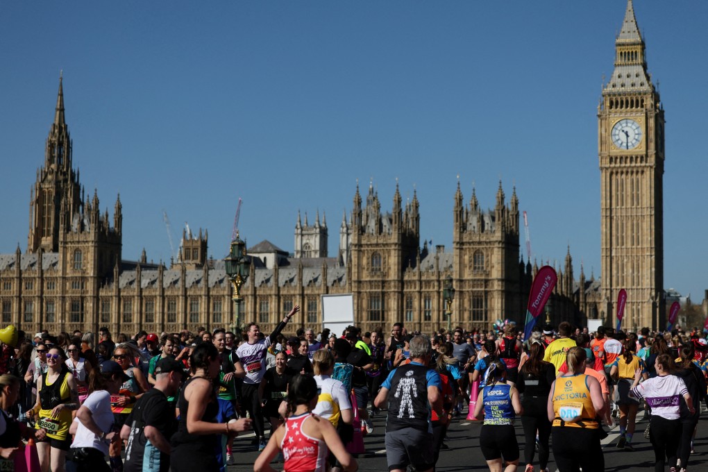The London half marathon, pictured here, took place in early April with the full marathon scheduled for the coming weekend. Photo: Reuters