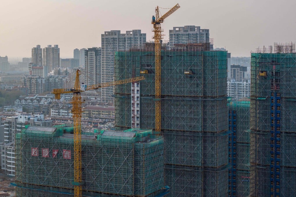 Residential buildings under construction in Huaian, in eastern China’s Jiangsu province, on April 1, 2025. Photo: AFP