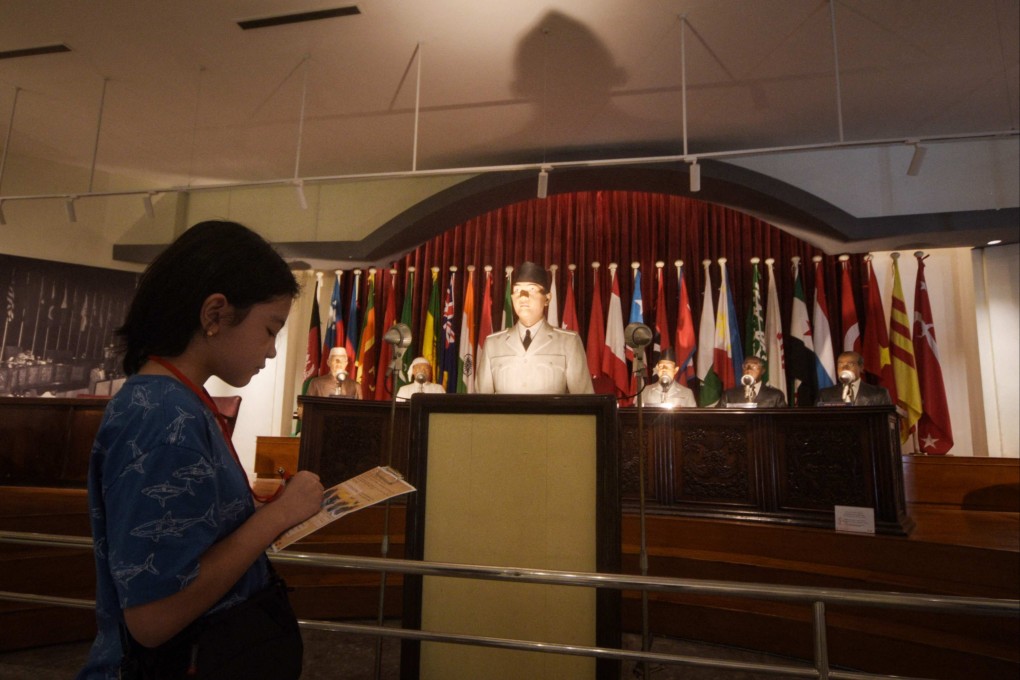 A tourist takes notes at the Museum of the Asian-African Conference in Bandung, Java on April 19, during the 70th anniversary of the Bandung Conference. Photo: AFP