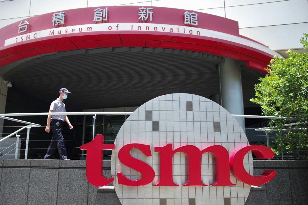 A TSMC logo is seen at the Hsinchu Science Park in Taiwan. Photo: AFP