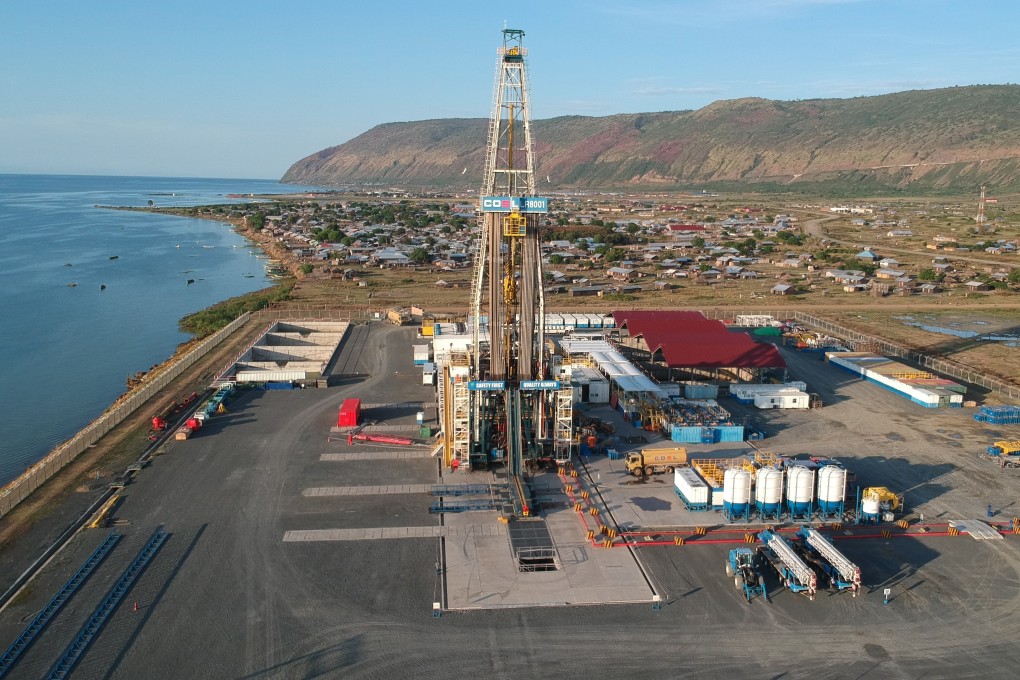 An aerial view of Uganda’s Kingfisher Oil Field run by the China National Offshore Oil Corporation in Kikube. Photo: Xinhua