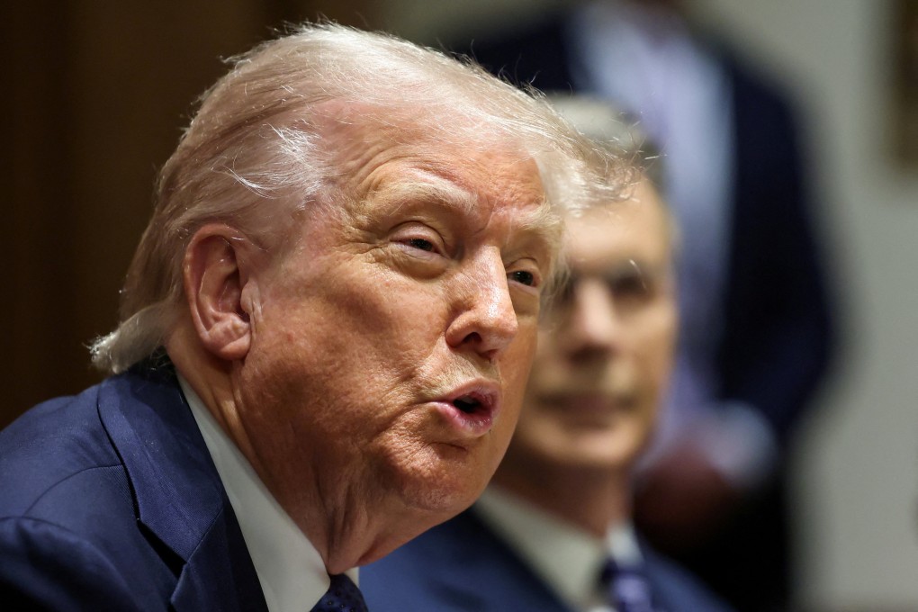 US President Donald Trump speaks during a meeting at the White House on Thursday. Photo: Reuters