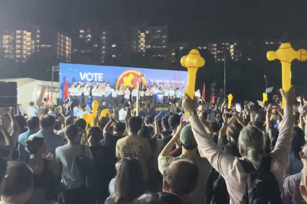 Singapore’s main opposition party, the Workers’ Party, holds its first rally ahead of the May 3 general election in Sengkang on Thursday. Photo: Jean Iau