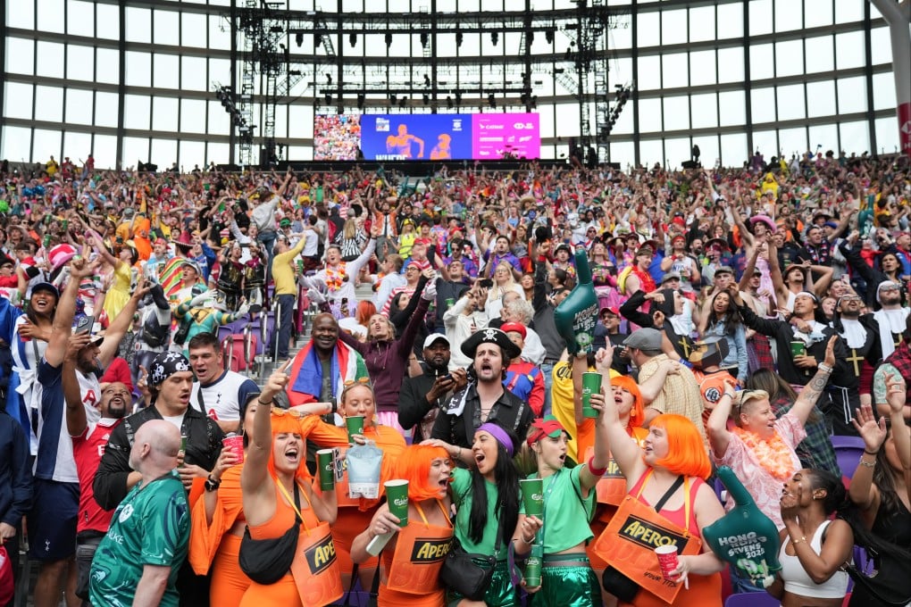 Revellers pack Kai Tak Stadium’s South Stand on the second day of Hong Kong Sevens. Photo: Eugene Lee