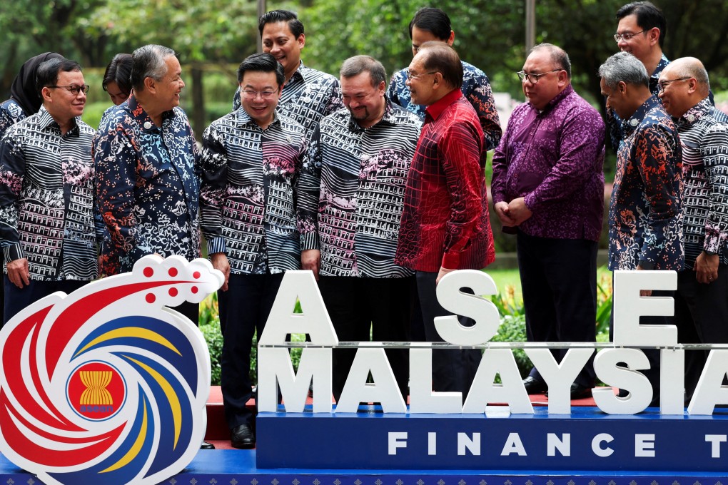 Malaysian Prime Minister Anwar Ibrahim (centre) speaks to delegates at the 2025 Asean Finance Ministers and Central Bank Governors Meeting in Malaysia on April 10. Photo: Reuters