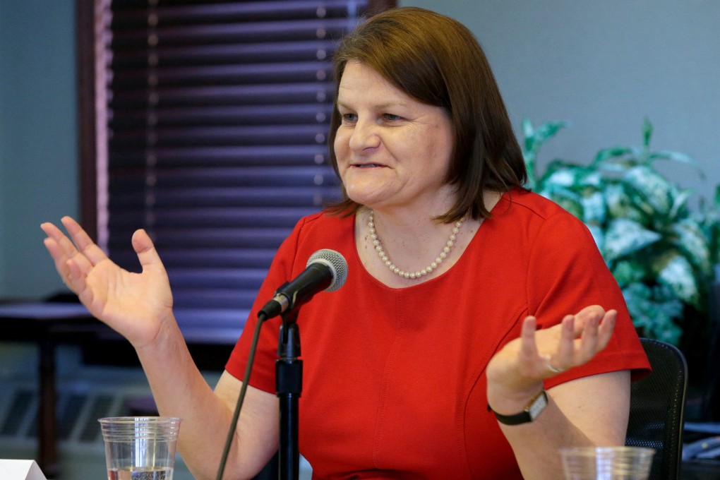 Hannah Dugan speaks as she seeks election to Milwaukee County Circuit Court in Wisconsin in March 2016. Photo: USA Today Network via Reuters
