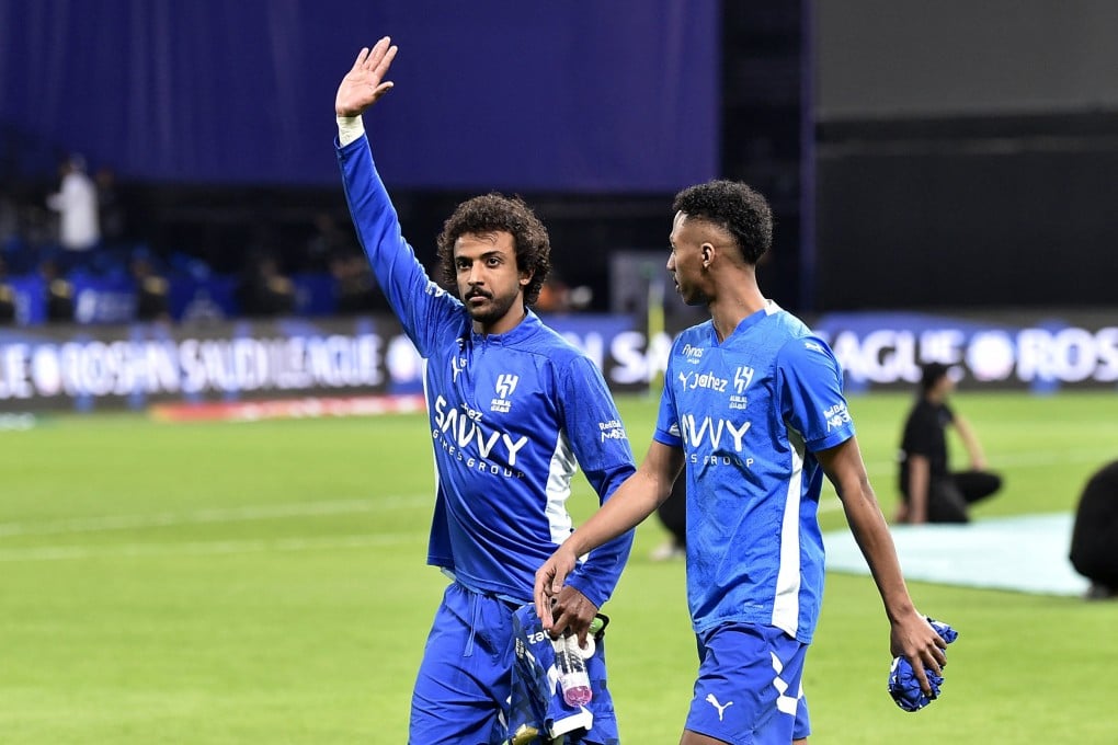 Al-Hilal’s former Asian Footballer of the Year Salem Al-Dawsari (left) scored a goal against Gwangju to become joint-top scorer in this season’s tournament. Photo: Reuters