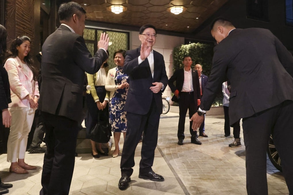 Chief Executive John Lee led a delegation to visit Zhejiang ahead of signing comprehensive cooperation agreements between Hong Kong and the province. Photo: Dickson Lee