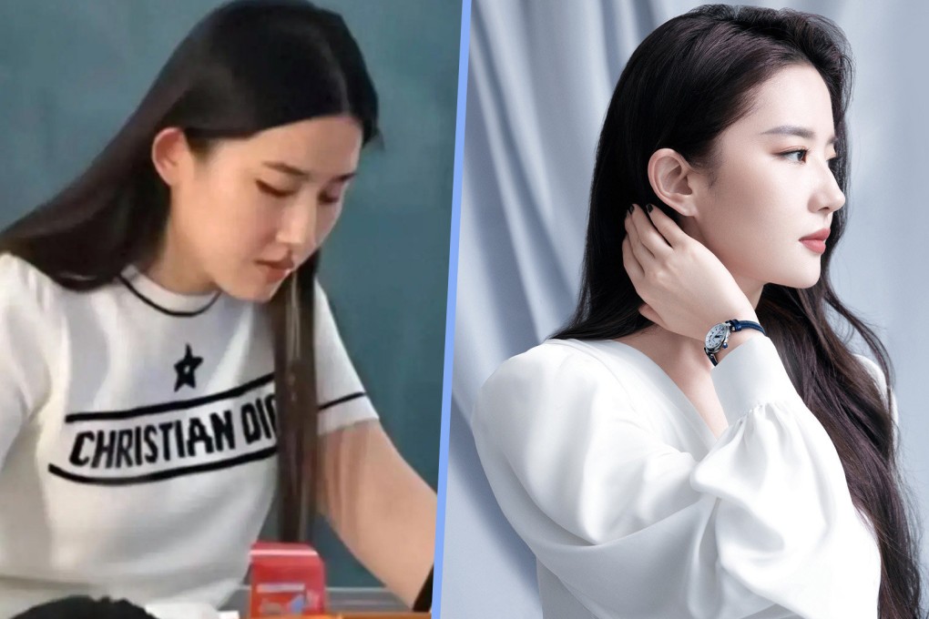 A teacher in China has become an online hit thanks to her strong resemblance to the popular Chinese actress Liu Yifei. Photo: SCMP composite/Weibo/Douyin