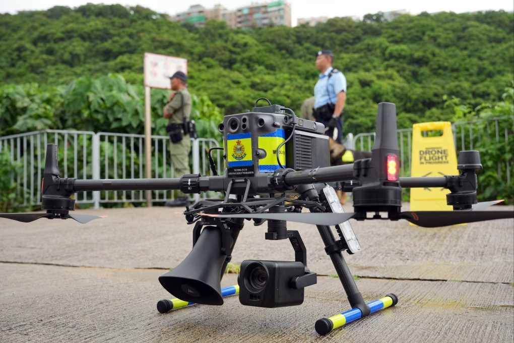 A police drone used to catch burglars hiding in the countryside in Sai Kung. Photo: May Tse