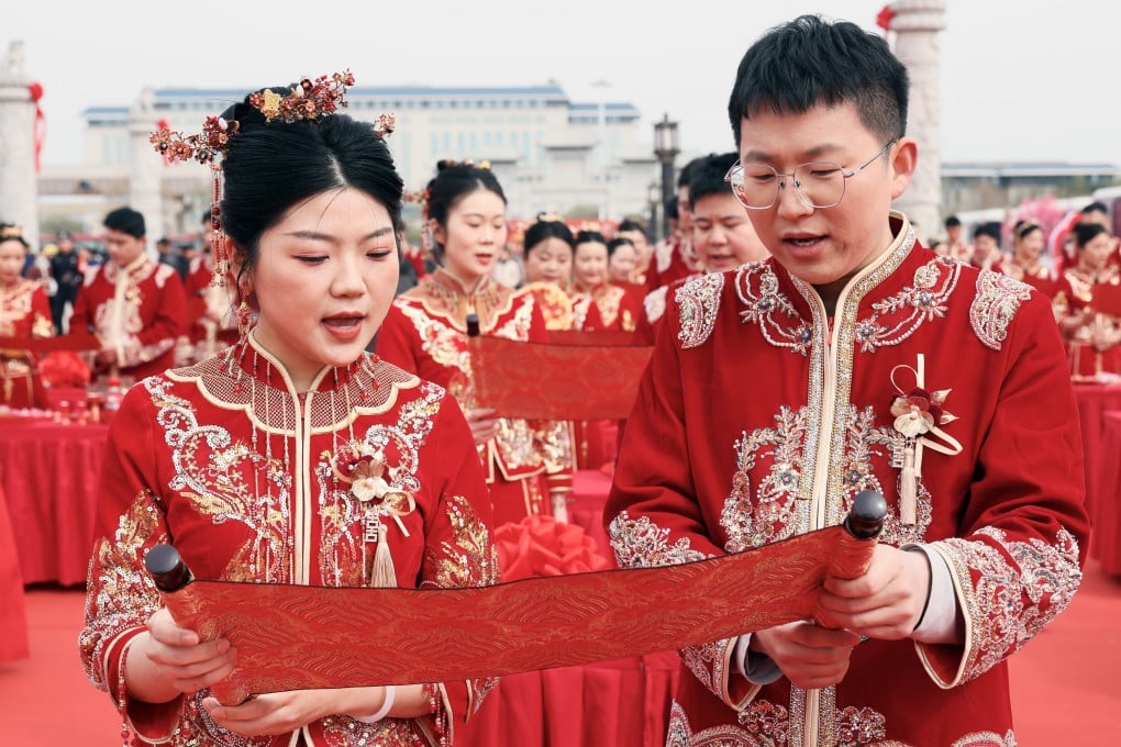 Marriage registrations in China continued to drop in 2025, a worrying sign as the country attempts to combat demographic decline. Photo: Xinhua