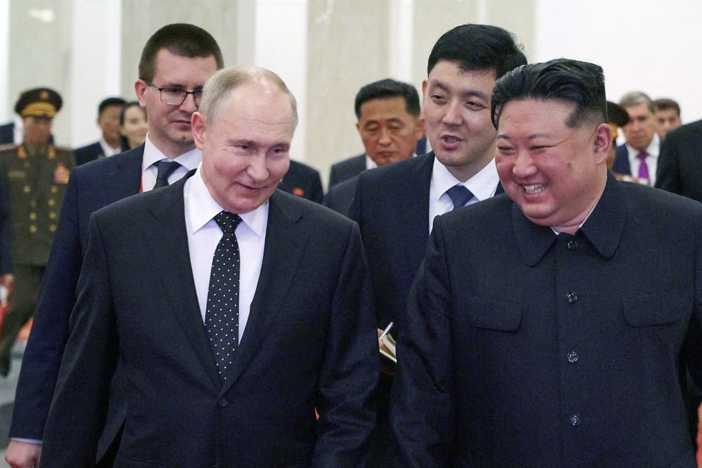 Russian President Vladimir Putin (left) and North Korean leader Kim Jong-un attend a Gala concert in Pyongyang in June 2024. Photo: TNS