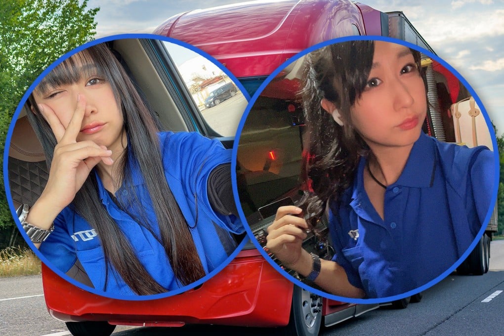 A young Japanese woman has dedicated six years to driving trucks to challenge stereotypes in the industry. Photo: SCMP composite/Shutterstock/X
