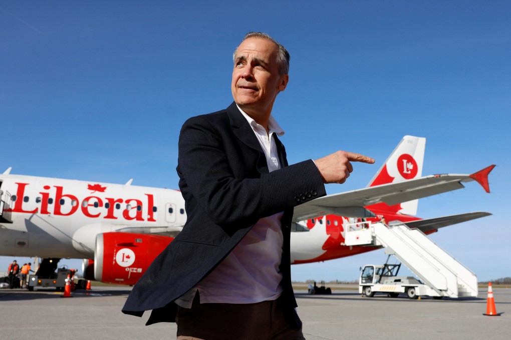 Canada’s Prime Minister Mark Carney walks at Ottawa International Airport in Ontario on Monday. Photo: Reuters
