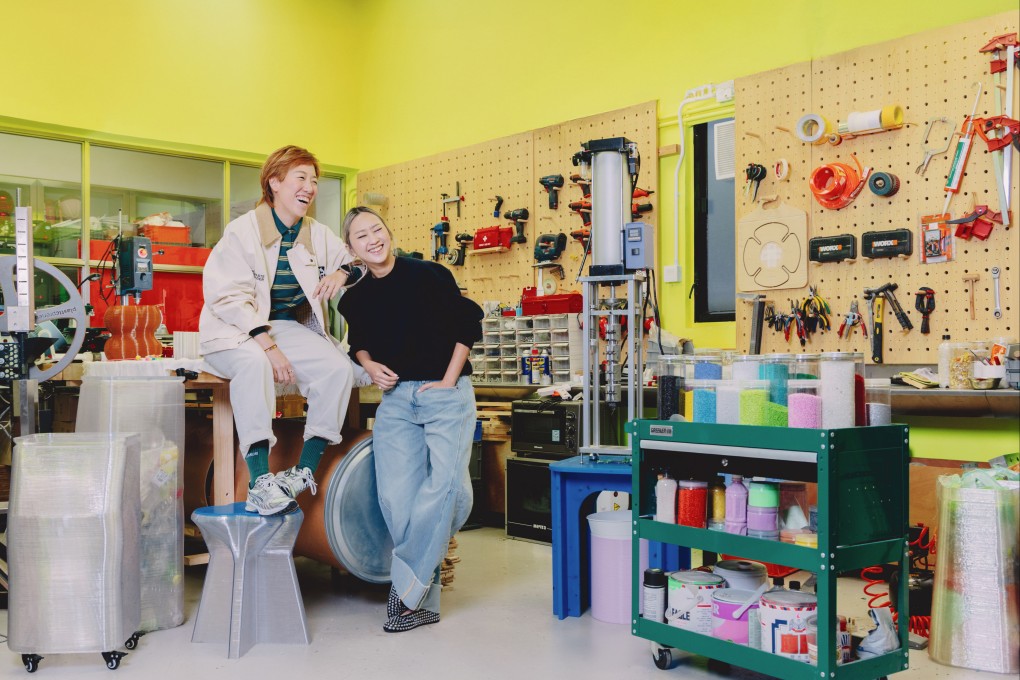 Jacqueline Chak (left) and Genevieve Chew (right), co-founders of Editecture, pose for a portrait at Editecture’s studio in Wong Chuk Hang, Hong Kong, on April 17. Photo: Jocelyn Tam