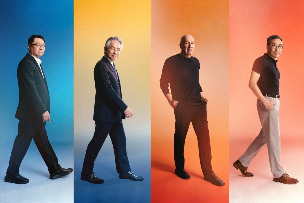 Leading a new wave of innovation in Hong Kong: HKSTP’s visionaries (from left) include HKSTP chairman Dr Sunny Chai, George Hara, Allan Zeman and HKSTP CEO Albert Wong.