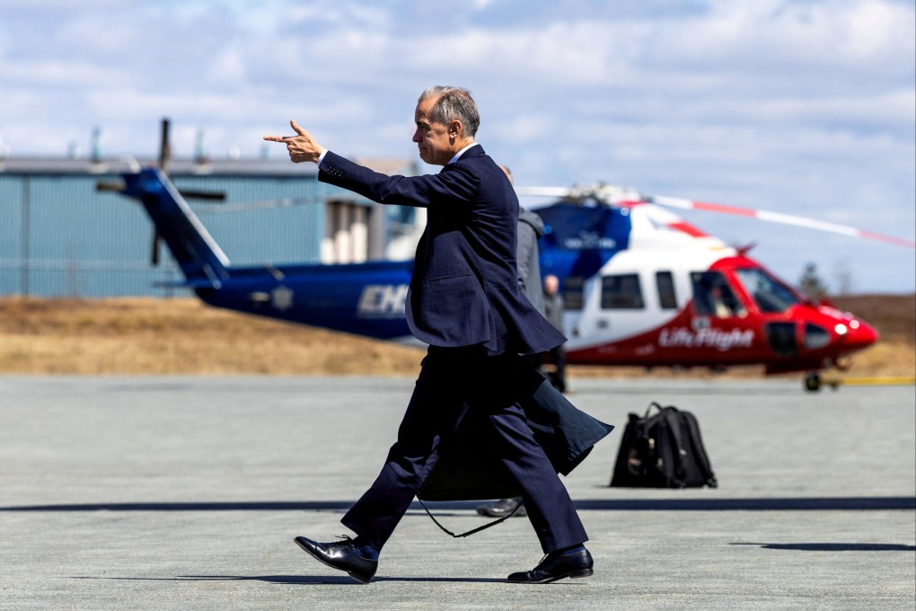 Canada’s Prime Minister Mark Carney during the election campaign tour. Photo: Reuters