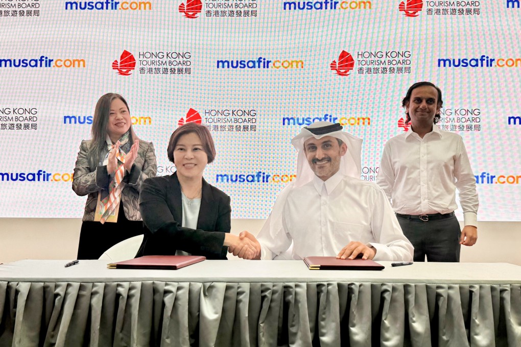 Tourism chief Rosanna Law (left) in Dubai. Photo: Handout