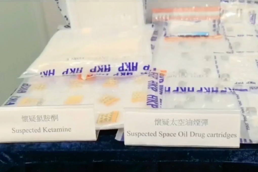 Hong Kong police reveal some of the narcotics seized as part of a city-wide crackdown on illegal drug trafficking this month. Photo: Facebook/ Hong Kong Police Force