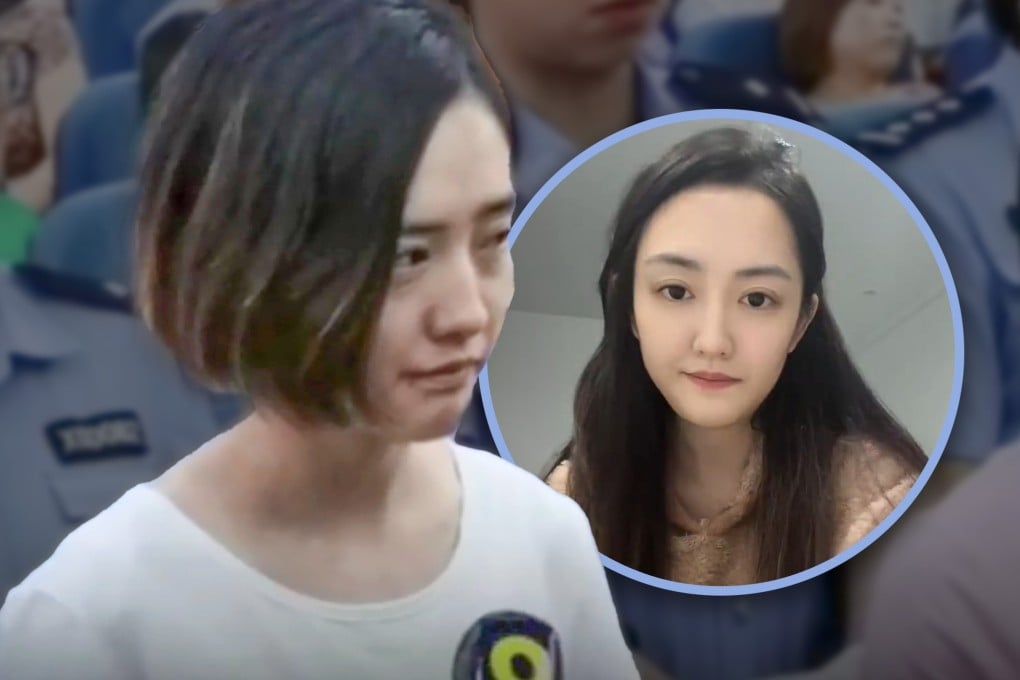 A woman who was dubbed China’s “most beautiful fugitive” has been banned online for trying to promote legal education after her release from jail. Photo: SCMP composite/Douyin/Weibo
