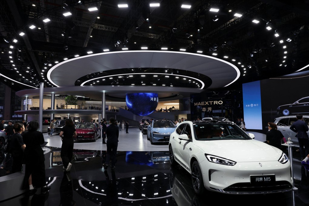 Huawei’s booth at the Shanghai Auto Show, April 24, 2025. Photo: Reuters