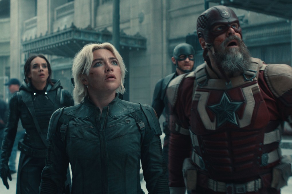 (From left) Hannah John-Kamen, Florence Pugh, Wyatt Russell and David Harbour in a still from Thunderbolts* (category IIA), directed by Jake Schreier. Photo: Marvel Studios