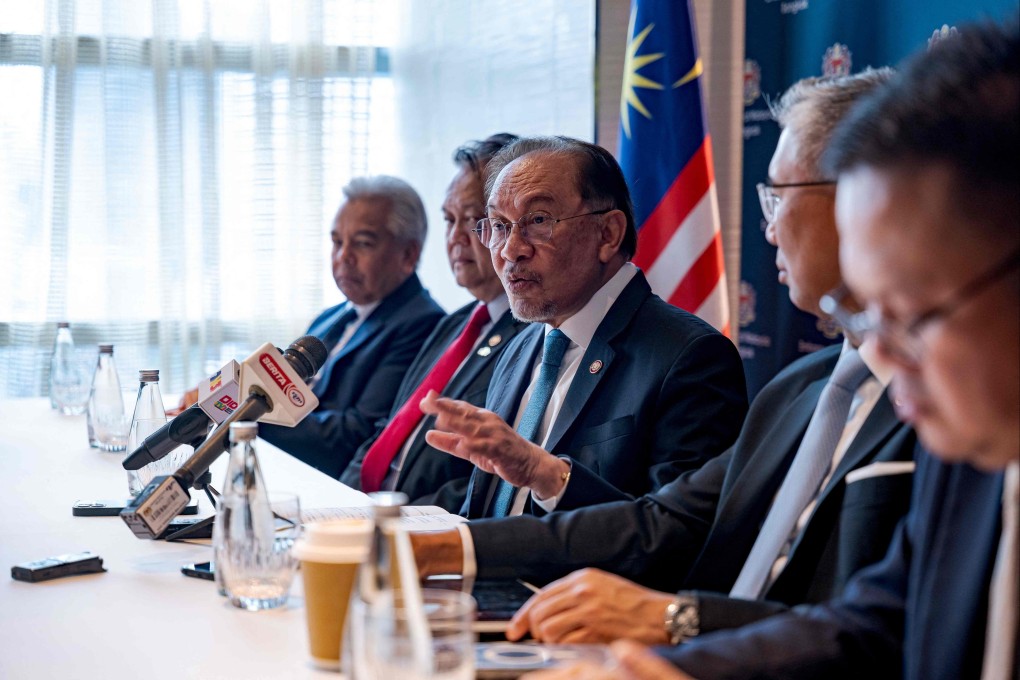 Malaysia’s Prime Minister Anwar Ibrahim speaks during a press confrence in Bangkok on April 18, after holding talks with Myanmar’s junta chief. Photo: Prime Minister’s Office of Malaysia/AFP