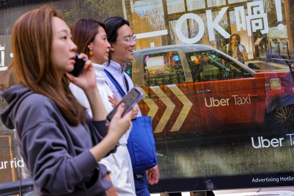 An Uber Taxi advertisement on Nathan Road in Tsim Sha Tsui. Photo: Jelly Tse