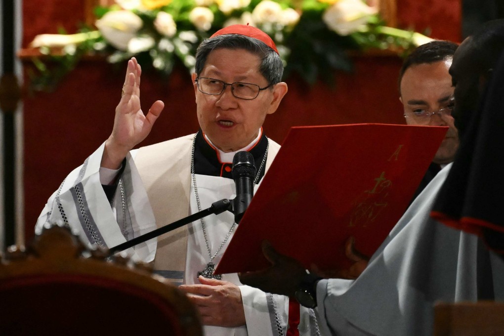 Filipino cardinal Luis Antonio Tagle attends a rosary prayer at Santa Maria Maggiore Basilica in Rome on April 24. Photo: AFP
