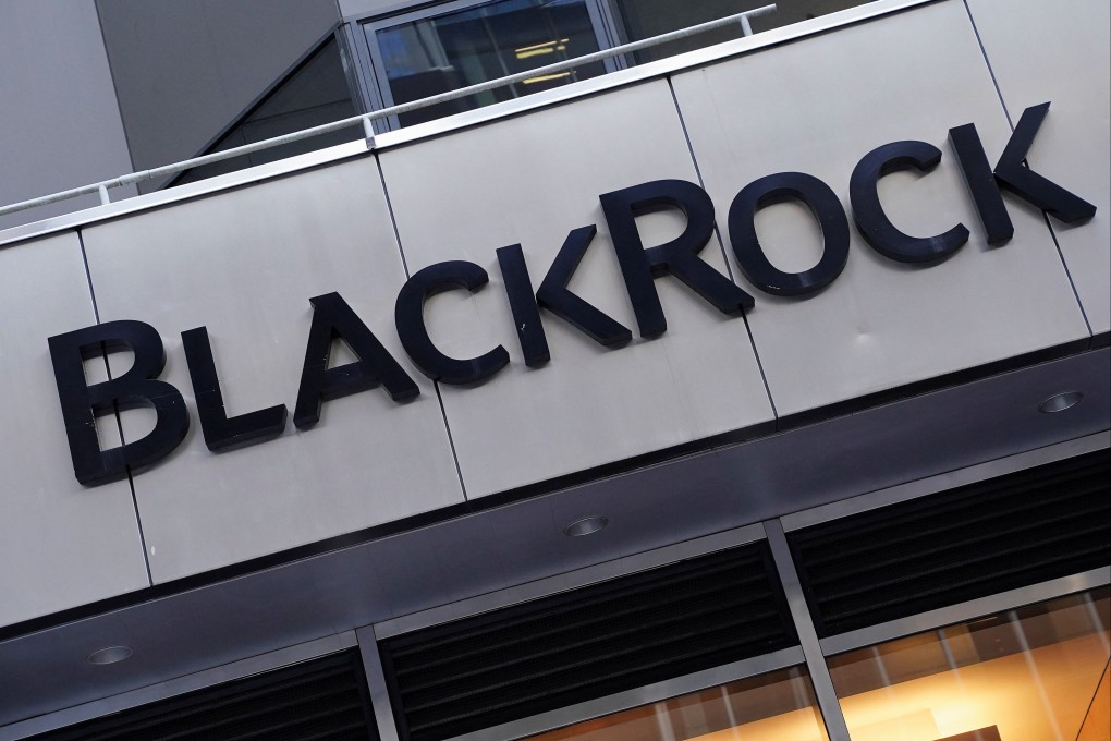 The BlackRock logo is pictured outside its headquarters in New York City. Photo: Reuters