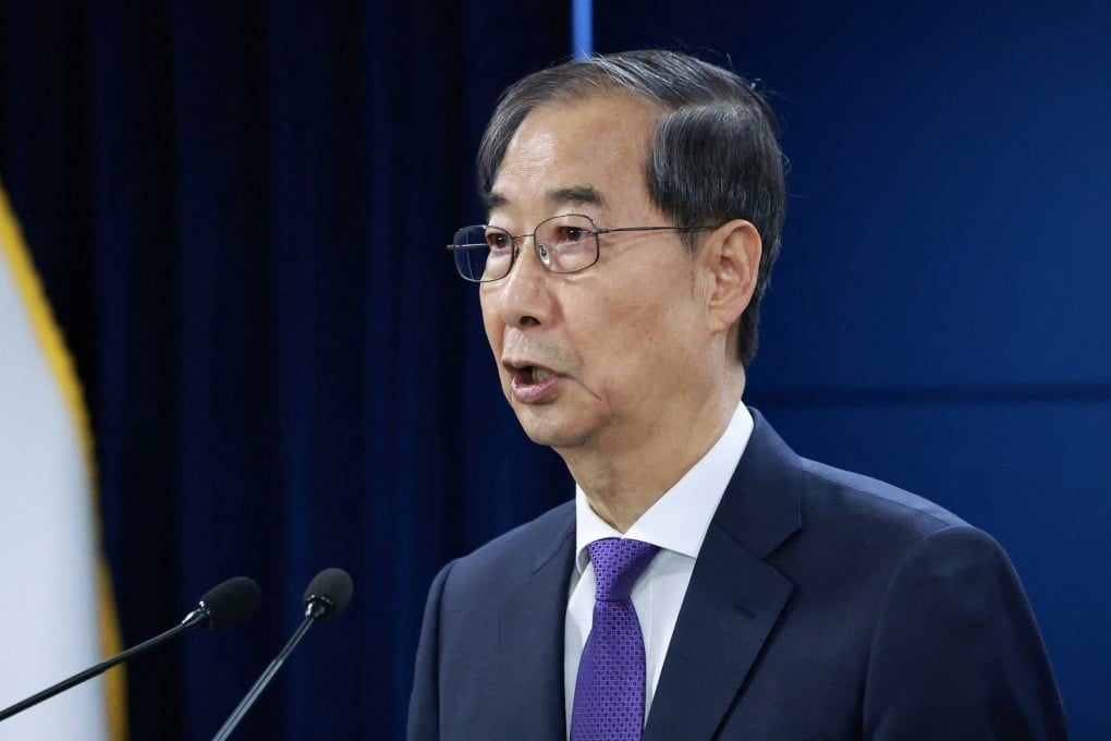 South Korea’s Han Duck-soo said on Friday he would join the race to become the country’s next president. Photo: Yonhap/Reuters