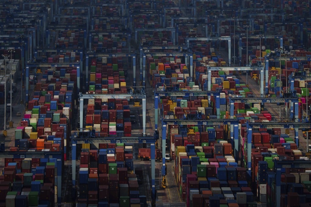 Shipping containers stacked at Malaysia’s Port Klang on April 18. Photo: AP