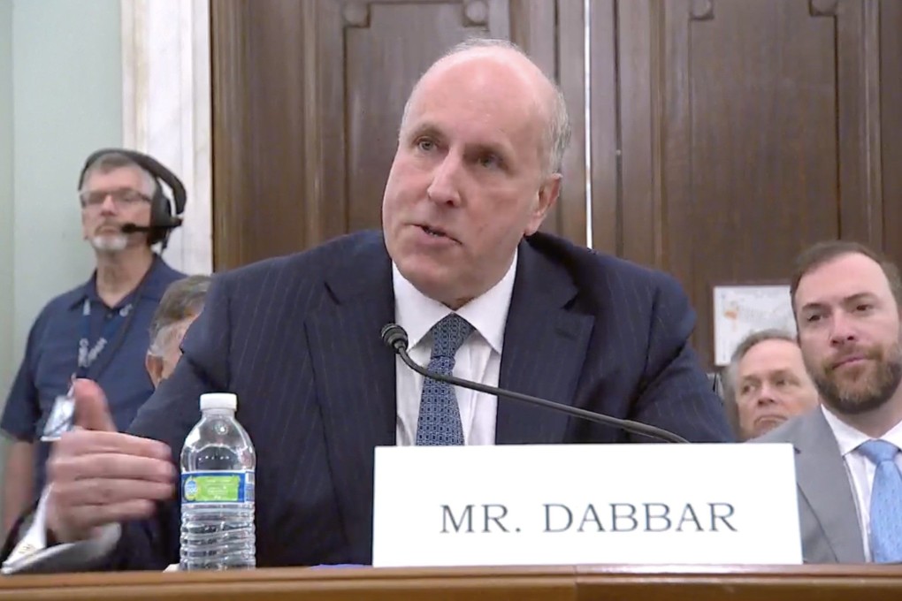 A screenshot of Paul Dabbar, US President Donald Trump’s nominee to serve as deputy secretary of commerce, testifying at his confirmation hearing in Washington on Thursday.