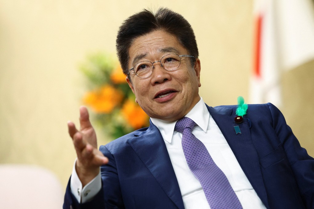 Japan’s Finance Minister Katsunobu Kato speaks during an interview in Tokyo in April. Photo: Reuters