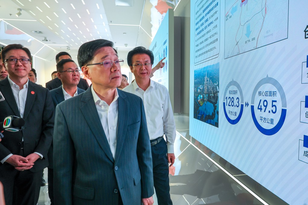 Hong Kong Chief Executive John Lee Ka-chiu leads a delegation visiting tech firms based in Hangzhou, Zhejiang province, on April 23. Photo: Dickson Lee