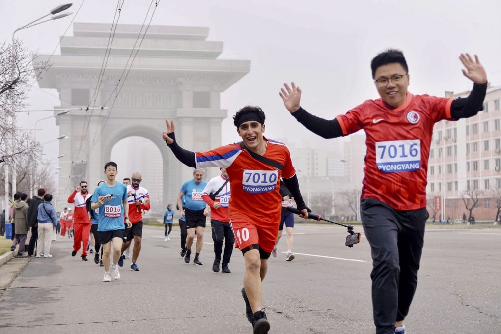 An international marathon was held in Pyongyang on April 6 for the first time since the Covid-19 pandemic. Photo: Kyodo