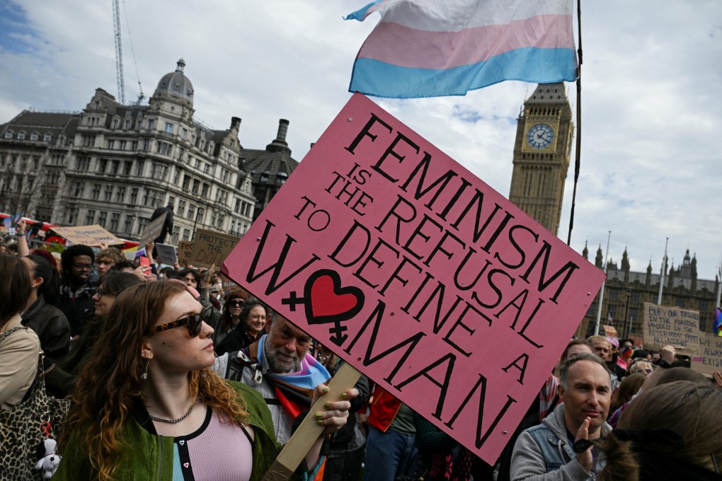 Protesters rally for trans rights following a Supreme Court ruling that only biological women are recognised under Britain’s Equality Act, in London, Britain on April 19, 2025. Photo: Reuters
