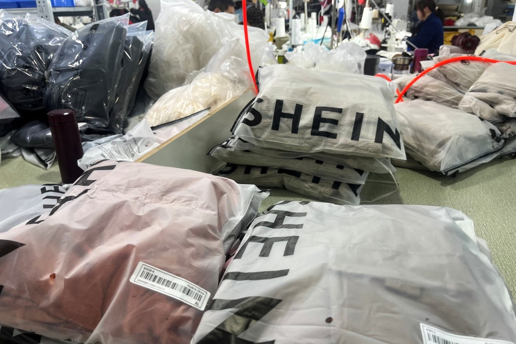 Packs of clothing are strewn about a garment factory for Shein, a Chinese online retailer, in Guangzhou, Guangdong province, on Thursday. Photo: Reuters