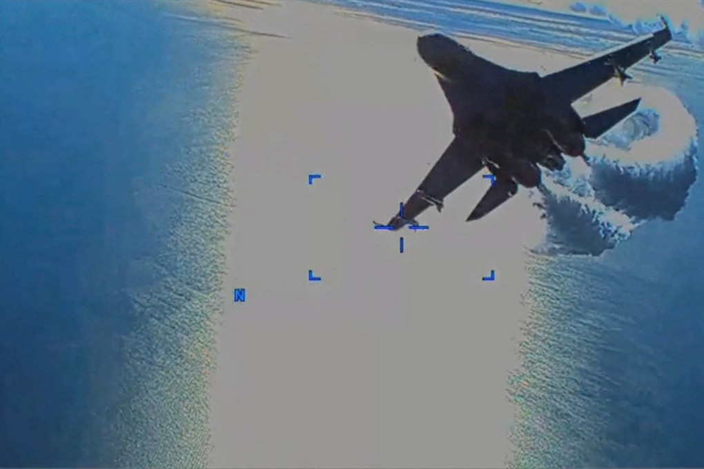 A Russian Su-27 aircraft dumps fuel over the Black Sea in 2023. Ukraine said on Saturday that it has shot down such an aircraft using a maritime drone. Photo: Handout via Reuters