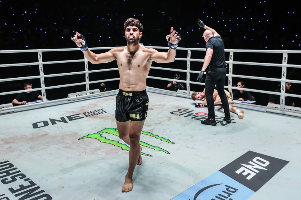 Abolfazl Alipourandi celebrates knocking out Liam Nolan at ONE Fight Night 31. Photo: ONE Championship