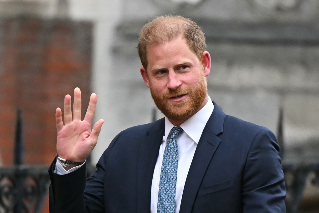 Britain’s Prince Harry, Duke of Sussex waves as he leaves the High Court in central London in April. Photo: AFP