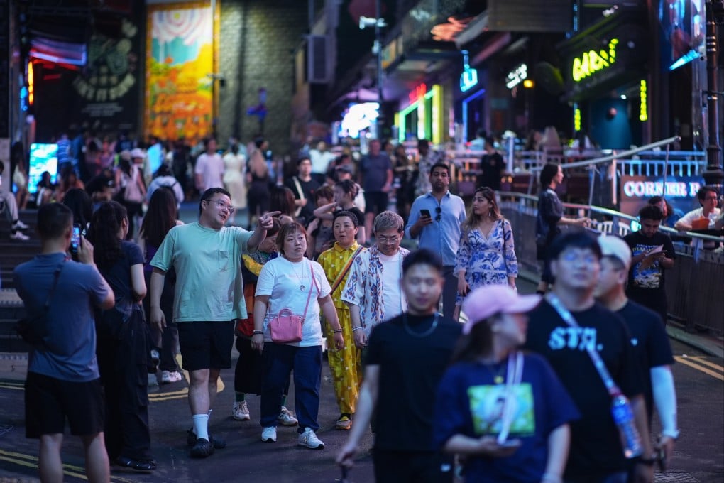 Crowds flock to Lan Kwai Fong on Sunday. Photo: Eugene Lee