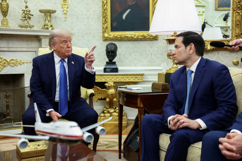 US President Donald Trump with Secretary of State Marco Rubio (right) in the White House on April 24. Photo: Reuters