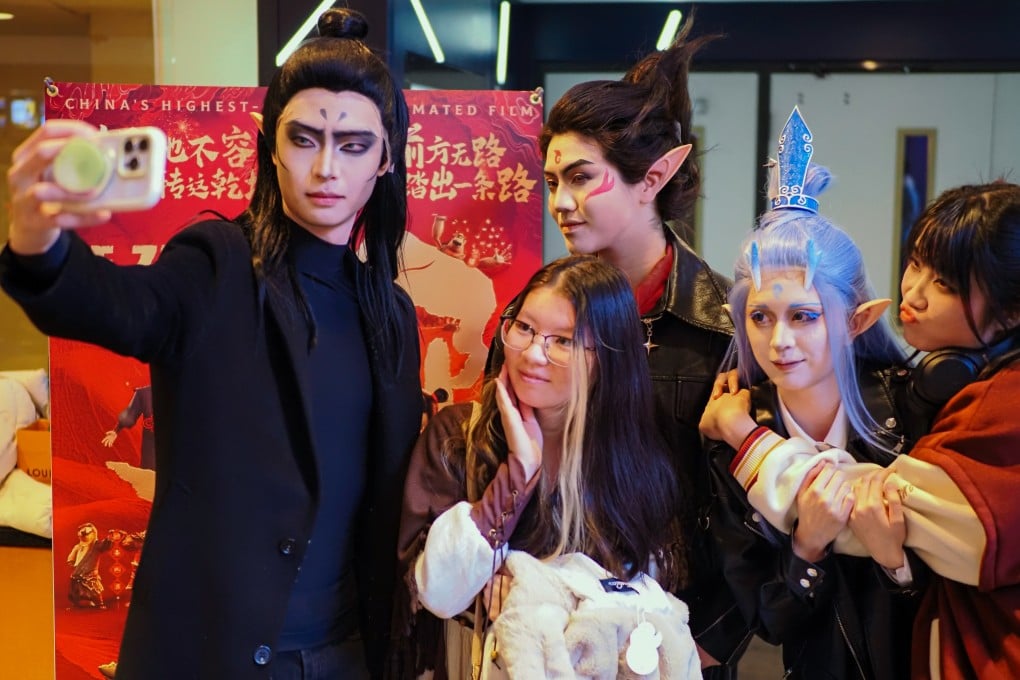 Cosplaying audience members at a screening in New York of Ne Zha 2, the Chinese export that has emerged as the highest-grossing animated film of all time. Photo: AP