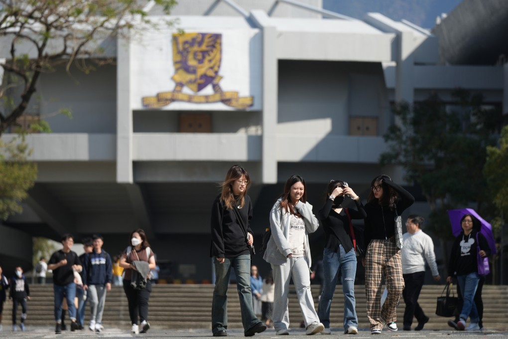 Students on the Chinese University campus on January 10, 2024. Photo: Eugene Lee